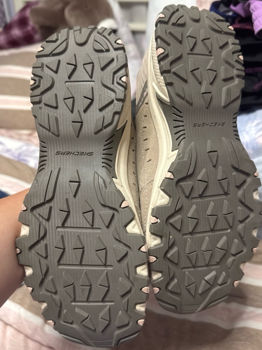 Skechers Beige and Light Pink Trail Sneakers